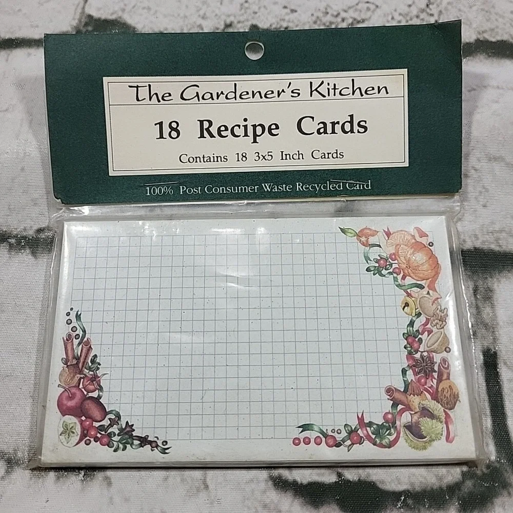 The Gardeners Kitchen Recipe Cards Vegetable Themed Grid 5X3